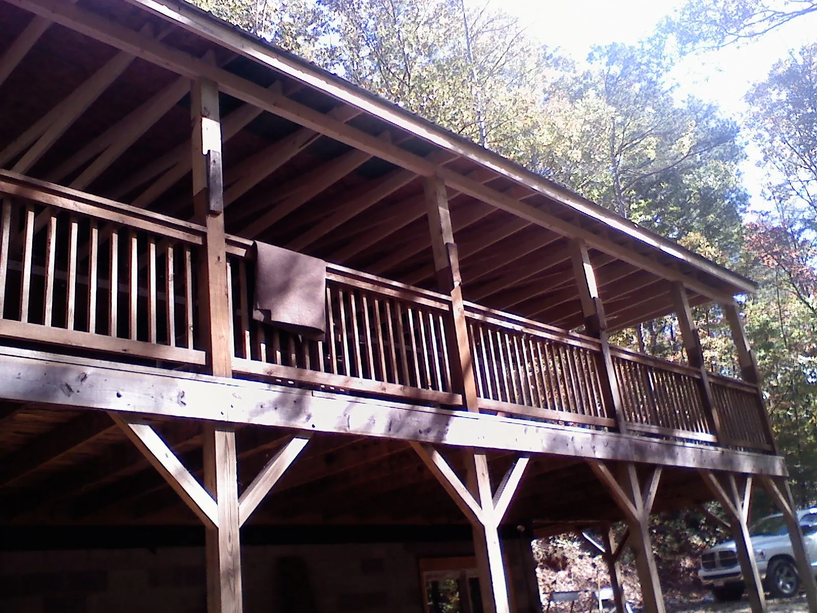 Timber framing under a new elevated porch and deck — Roof Leak Repair in Blockton by Roofing Brothers
